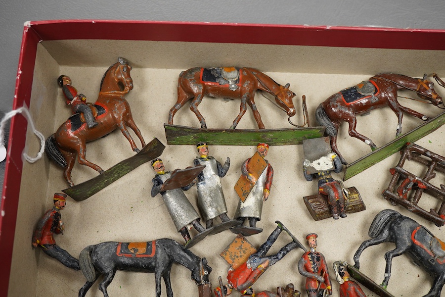 A scarce Heyde Guard Camp, comprising of twenty-two early 20th century 50mm lead soldiers